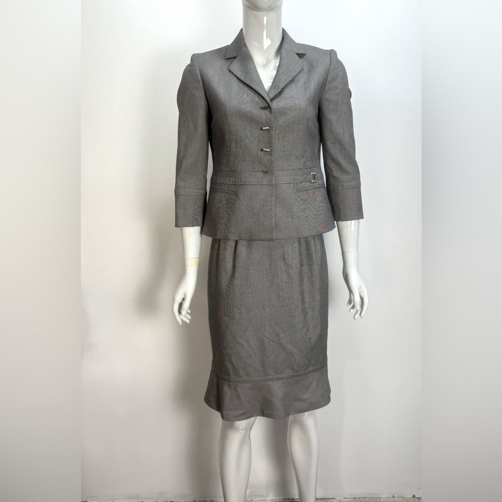 Kasper Gray Midi Skirt Suit